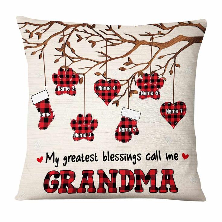 Personalized Mom Grandma Granddaughter Grandson Daughter Son Pillow