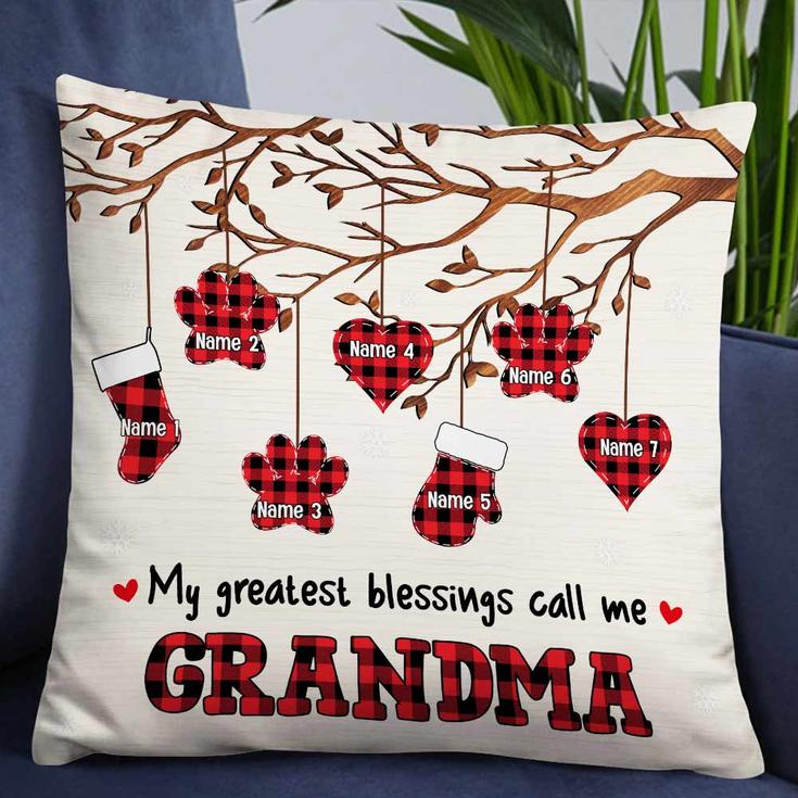 Personalized Mom Grandma Granddaughter Grandson Daughter Son Pillow
