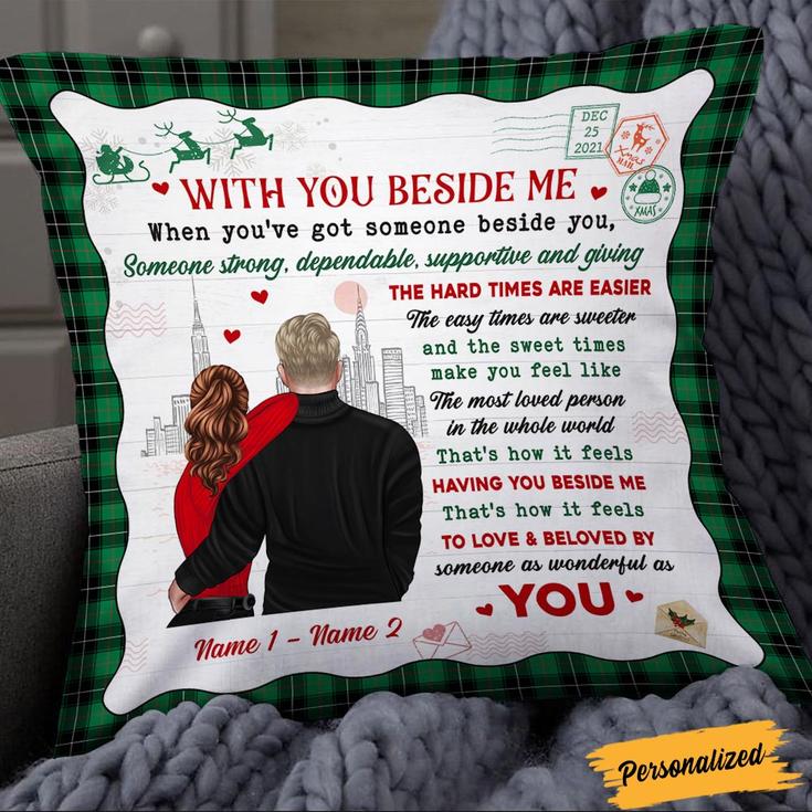 Personalized Gift For Lovers Boyfriend Girlfriend Husband And Wife, Christmas Couple With You Beside Me Pillow