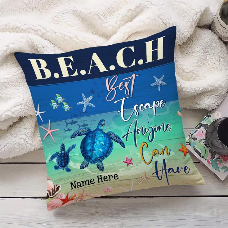 Personalized Beach Life Gifts, Best Friends Gift, Beach Vibes Gift, Girls Vacation Trip, Beach Best Escape Pillow