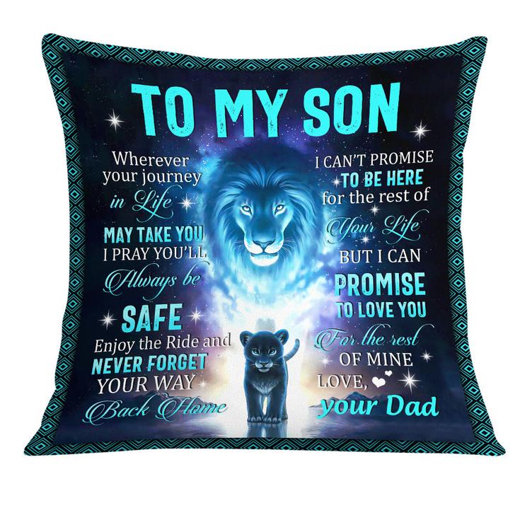Personalized Dad Grandpa To My Son Grandson Lion Pillow