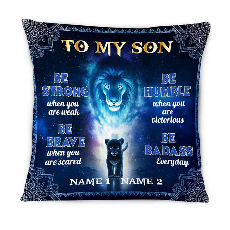 Personalized Dad Grandpa To My Son Grandson Lion Pillow