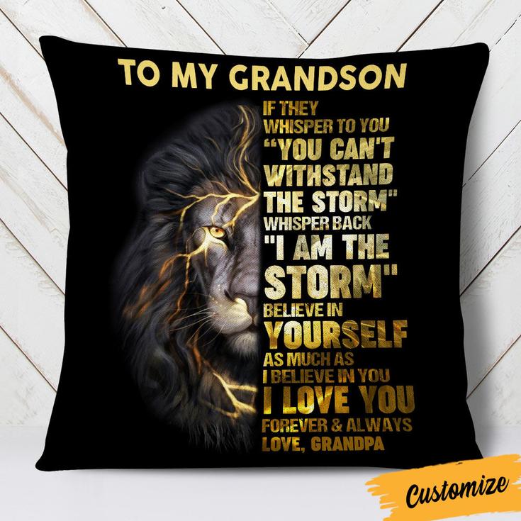 Personalized Dad Grandpa To My Son Grandson Pillow