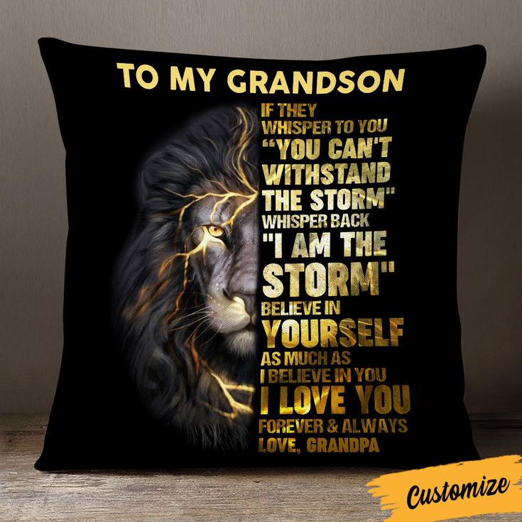 Personalized Dad Grandpa To My Son Grandson Pillow