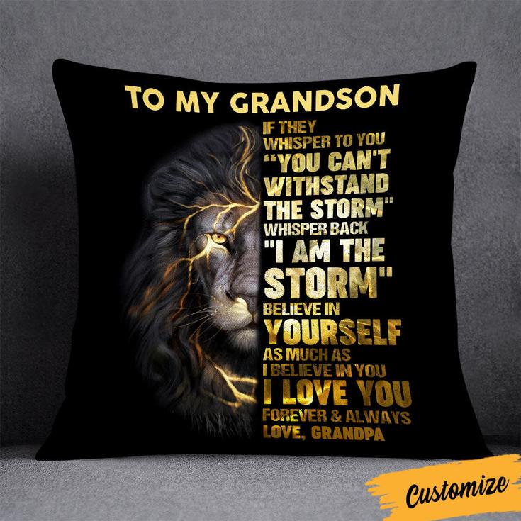 Personalized Dad Grandpa To My Son Grandson Pillow
