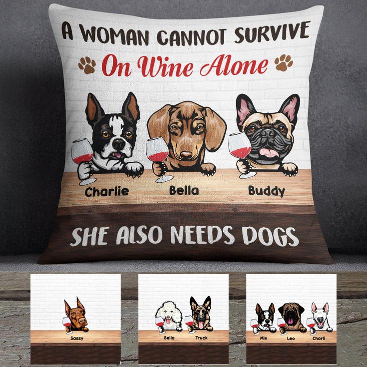 Personalized Cannot Survive Without Dog  Pillow