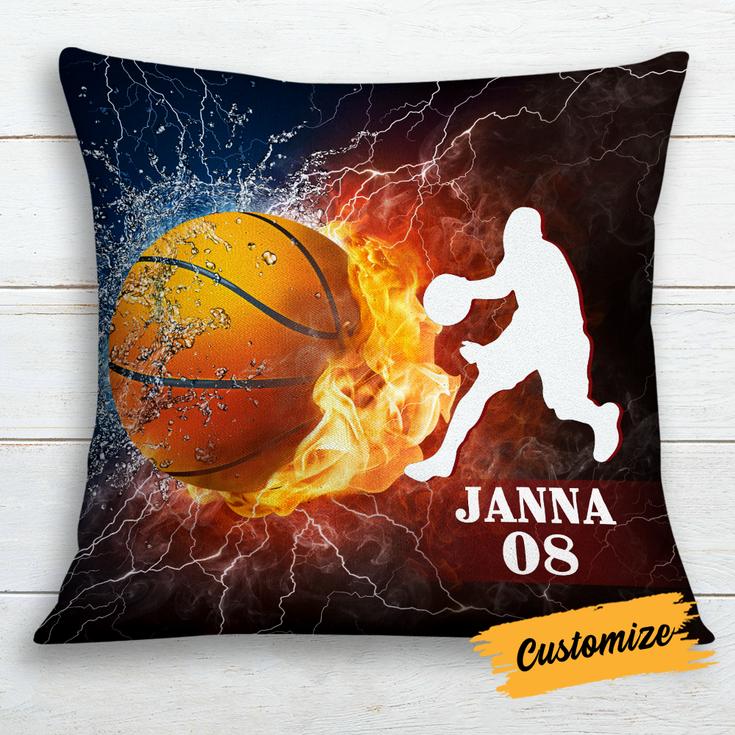 Personalized Gift For Baseball Lovers, Birthday Gift, Love Basketball Pillow