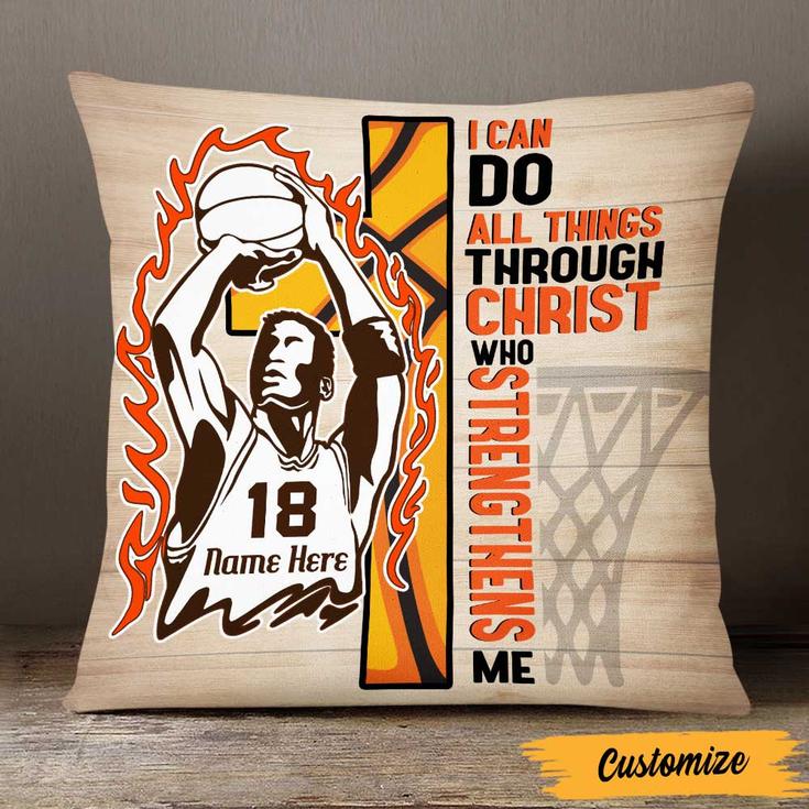 Personalized Basketball Gift, Present For Basketball Lover, Basketball Supporter, Love Basketball Player Pillow