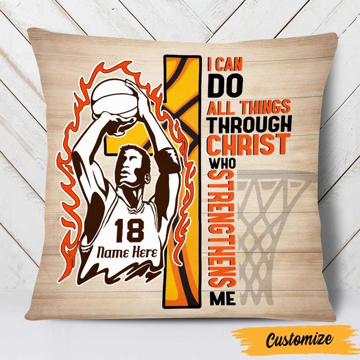 Personalized Basketball Gift, Present For Basketball Lover, Basketball Supporter, Love Basketball Player Pillow