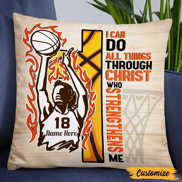 Personalized Basketball Gift, Present For Basketball Lover, Basketball Supporter, Love Basketball Player Pillow