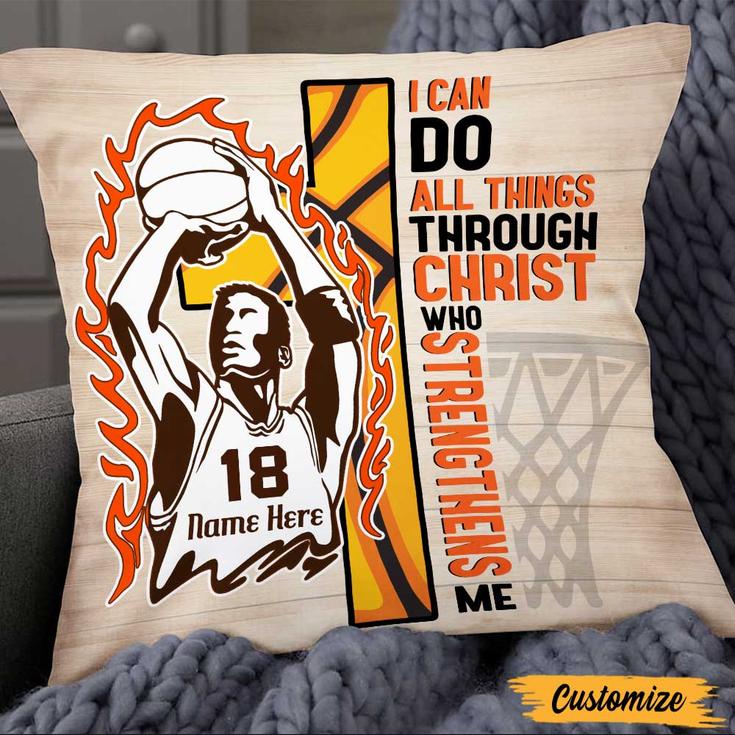 Personalized Basketball Gift, Present For Basketball Lover, Basketball Supporter, Love Basketball Player Pillow