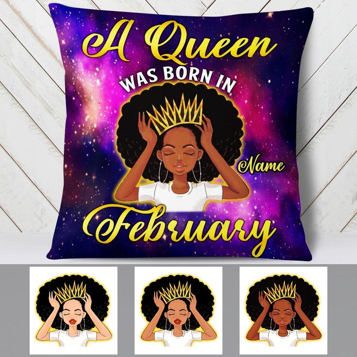 Personalized Birthday Gifts For Her, Afro Birthday, A Queen Was Born In Pillow
