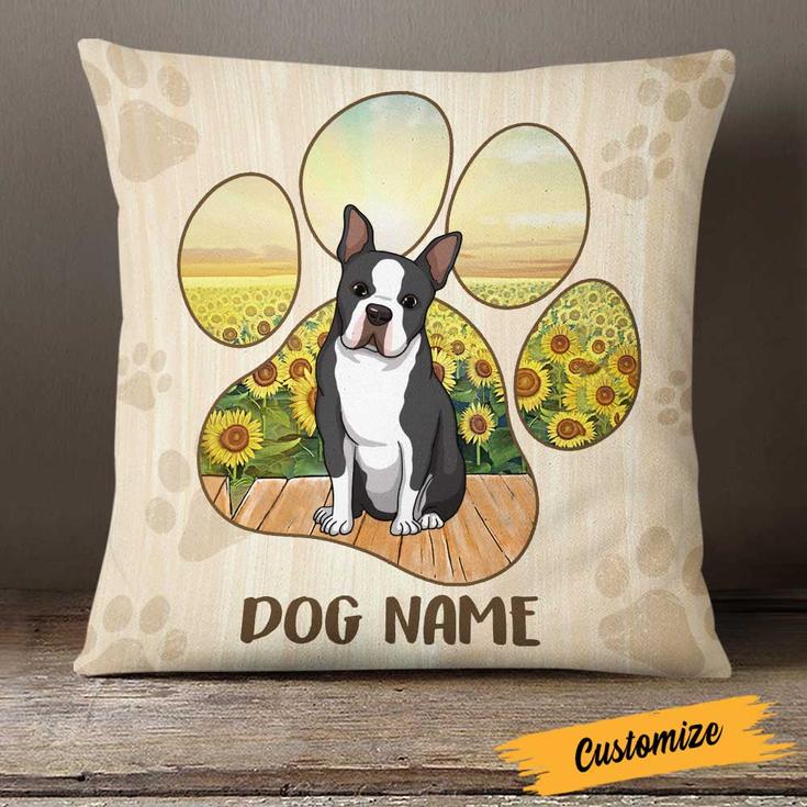 Personalized Gift Idea for Dog Lovers, Dog Mom, Dog Paw Pillow