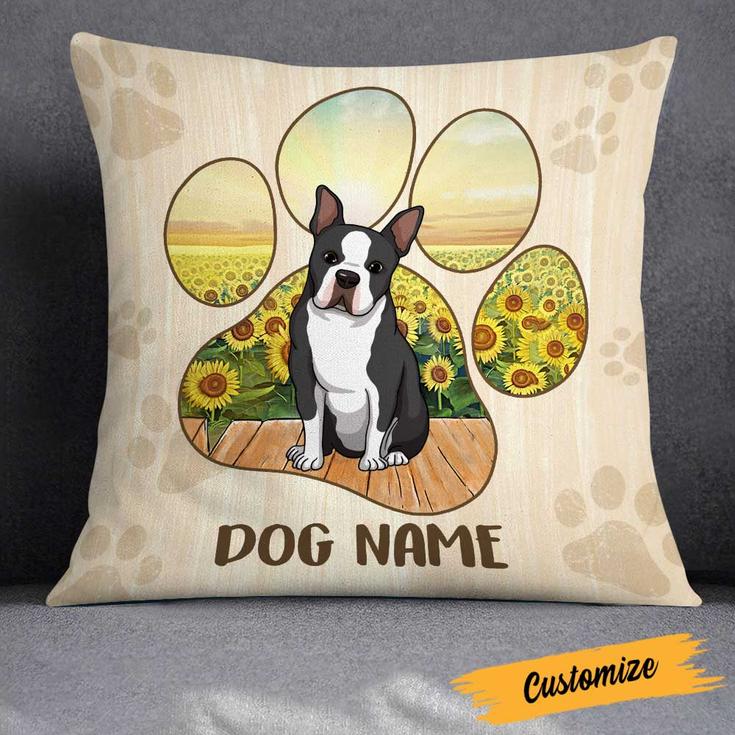 Personalized Gift Idea for Dog Lovers, Dog Mom, Dog Paw Pillow