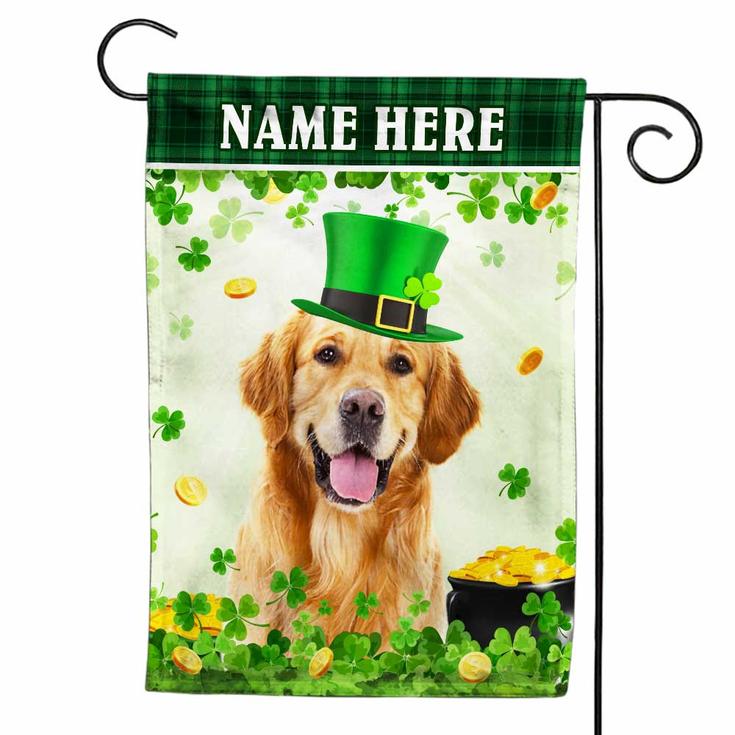 Personalized Dog  Photo St Patrick's Day Flag