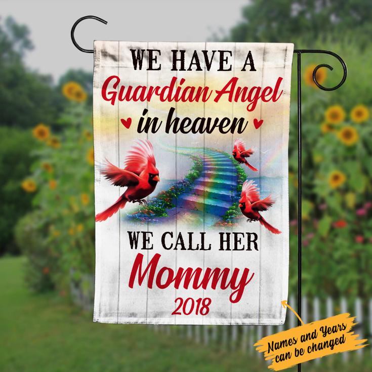Personalized Memorial Mom Dad Cardinal Bird Garden Flag