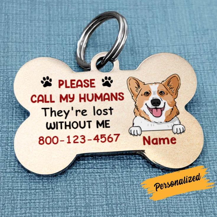 Personalized Dog Mom Christmas Gifts, Dog Mom Call My Humans Bone Pet Tag