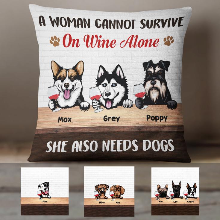 Personalized Cannot Survive Without Dog  Pillow