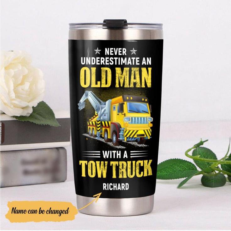Personalized Tow Truck Steel Tumbler
