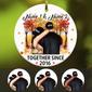 Personalized Couple Fall Together Since Circle Ornament