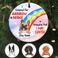 Personalized Dog Loss Gifts, Pet Memorial Gifts, Bereavement Gifts, Dog Rainbow Bridge Christmas Circle Ornament