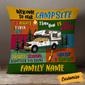 Personalized Camping Family Campsite Pillow