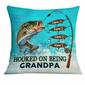 Personalized Fathers Day Fishing Gift, Fishing Dad Grandpa Pillow