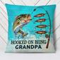 Personalized Fathers Day Fishing Gift, Fishing Dad Grandpa Pillow