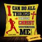 Personalized Softball Player Gifts, Gift for Softball Player, I Can Do All Things Through Christ Pillow