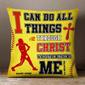 Personalized Softball Player Gifts, Gift for Softball Player, I Can Do All Things Through Christ Pillow