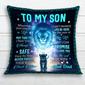 Personalized Dad Grandpa To My Son Grandson Lion Pillow