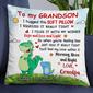 Personalized Dad Grandpa To My Son Grandson Dinosaur Pillow