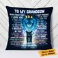Personalized Dad Grandpa To My Son Grandson Lion Pillow