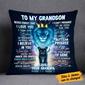 Personalized Dad Grandpa To My Son Grandson Lion Pillow