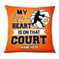 Personalised Basketball Gifts, Basketball Supporter, Basketball Player, My Heart Is On That Court Pillow