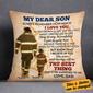 Personalized Firefighter Dad Grandpa To Son Grandson Pillow