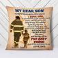 Personalized Firefighter Dad Grandpa To Son Grandson Pillow