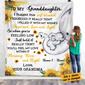 Personalized Daughter Granddaughter Elephant Sunflower Blanket