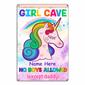 Personalized Girl Cave Daughter Granddaughter Unicorn Metal Sign