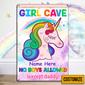 Personalized Girl Cave Daughter Granddaughter Unicorn Metal Sign