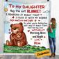 Personalized Bear Daughter Hug This Blanket
