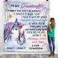 Personalized Mom Grandma Daughter Granddaughter Son Grandson Unicorn Blanket