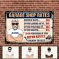 Personalized Gift For Mechanic, Garage Rates Metal Sign