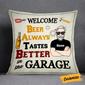 Personalized Garage Beer Pillow