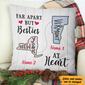 Personalized Besties At Heart Long Distance  Pillow