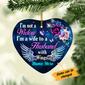 Personalized Memorial Ornament For Husband, Memory Christmas Ornament, I Am Not A Widow I'm A Wife To A Husband With Wings Heart Ornament