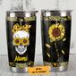 Personalized Sunflower Skull Steel Tumbler