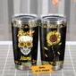 Personalized Sunflower Skull Steel Tumbler