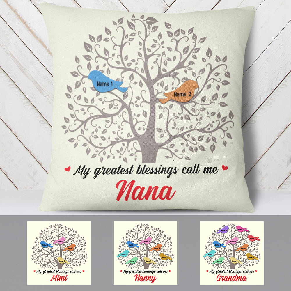Personalized Grandma Family Tree   Pillow