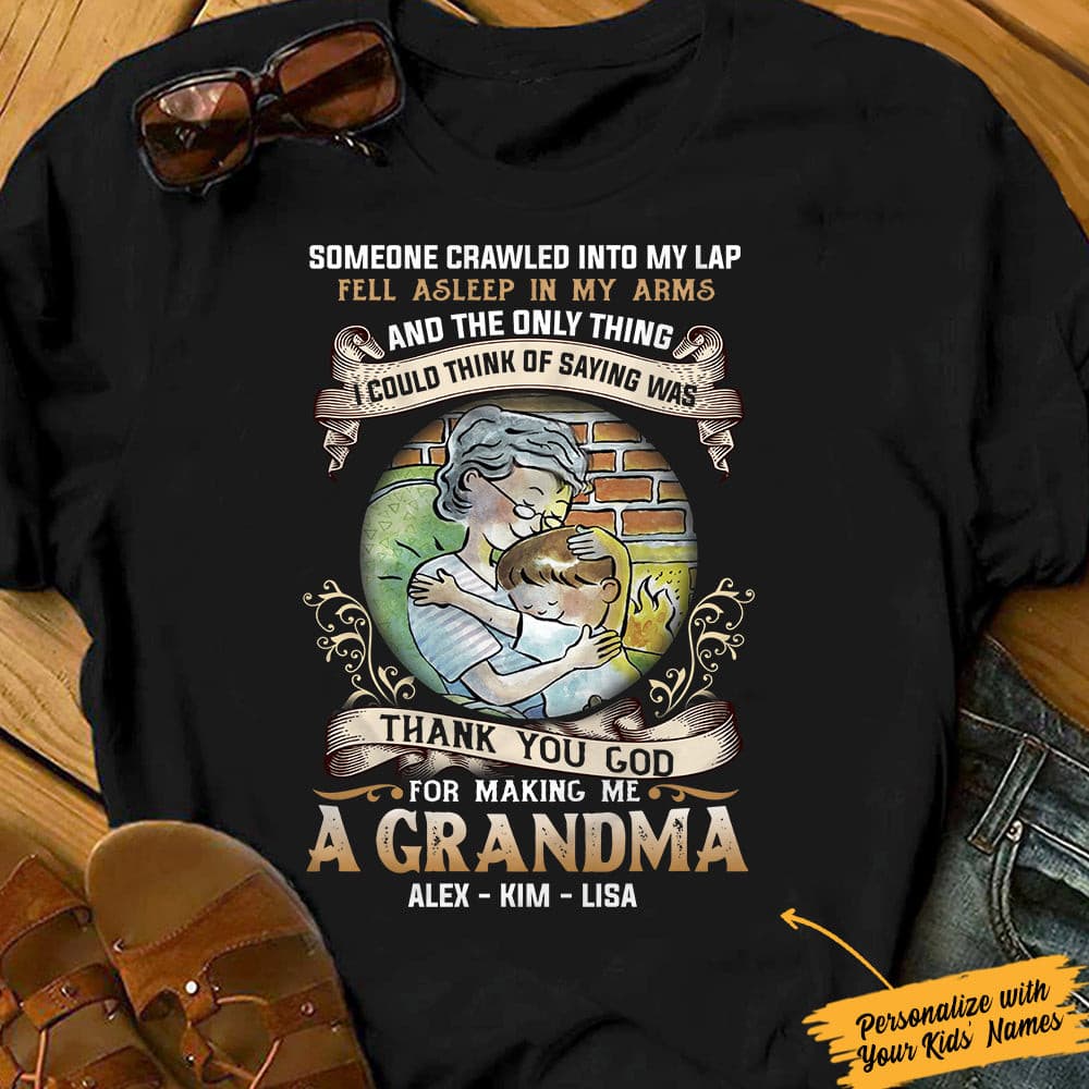 Personalized Grandma Thank You God T Shirt - Thegiftio